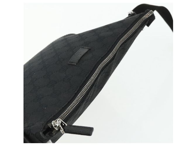 Borsa a Spalla GG Canvas Gucci Nera Argento 114273 Auth ka4091 Nero - vista 6
