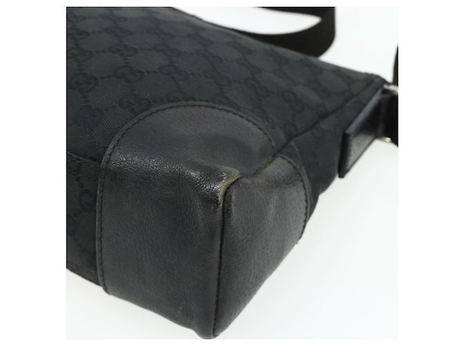 Borsa a Spalla GG Canvas Gucci Nera Argento 114273 Auth ka4091 Nero - vista 9