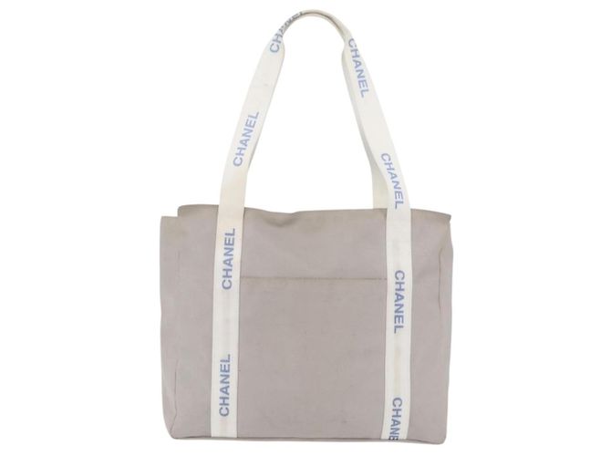 CHANEL Tote Bag Canvas Grau Silber CC Auth BA12334 Braun - Ansicht 13