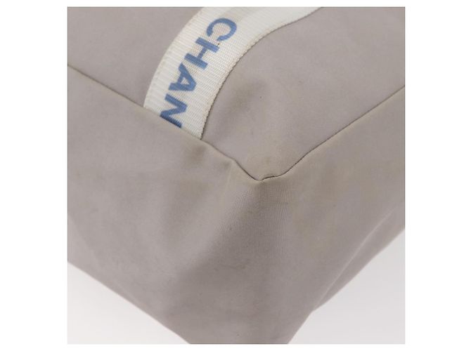 CHANEL Tote Bag Canvas Grau Silber CC Auth BA12334 Braun - Ansicht 14