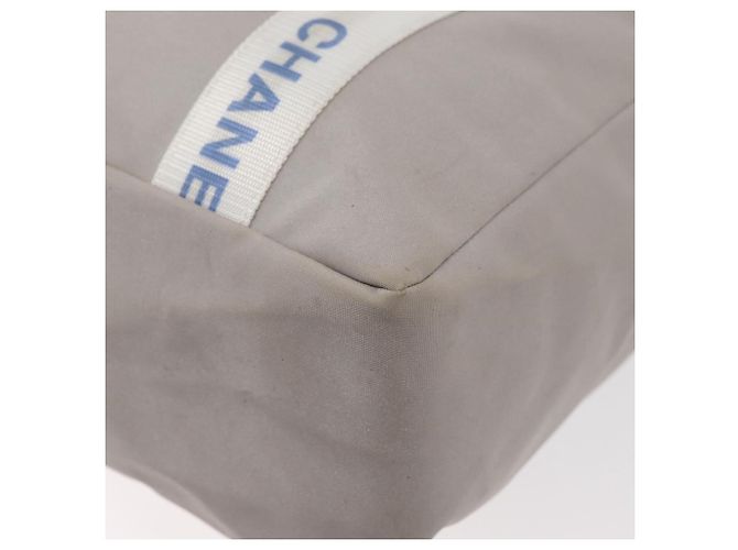 CHANEL Tote Bag Canvas Grau Silber CC Auth BA12334 Braun - Ansicht 16