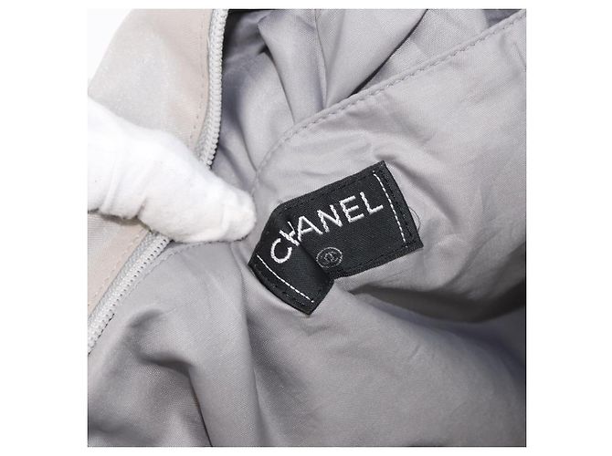CHANEL Tote Bag Canvas Grau Silber CC Auth BA12334 Braun - Ansicht 17