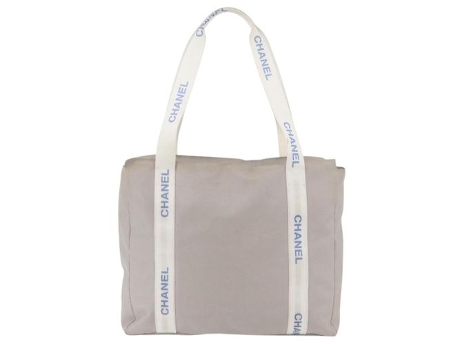 CHANEL Tote Bag Canvas Grau Silber CC Auth BA12334 Braun - Ansicht 2
