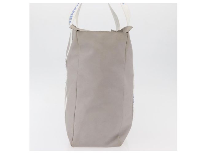 CHANEL Tote Bag Canvas Grau Silber CC Auth BA12334 Braun - Ansicht 3