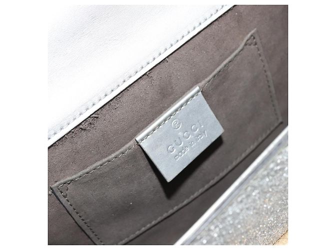 Borsa a Spalla con Catena GUCCI in Pelle Oro Argento 409487 Auth ka4117 D'oro - vista 18
