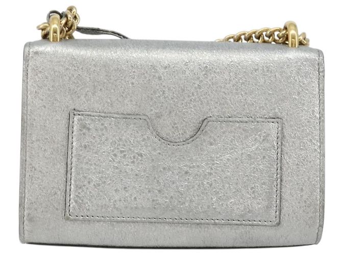 Borsa a Spalla con Catena GUCCI in Pelle Oro Argento 409487 Auth ka4117 D'oro - vista 2