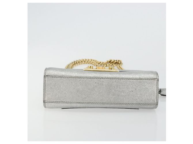 Borsa a Spalla con Catena GUCCI in Pelle Oro Argento 409487 Auth ka4117 D'oro - vista 5