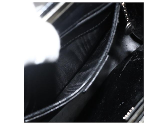 Borsa a Spalla in Pelle Nera e Argento GUCCI 001 3043 Auth 175847 Nero - vista 10