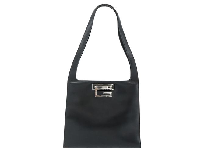 Borsa a Spalla in Pelle Nera e Argento GUCCI 001 3043 Auth 175847 Nero - vista 13