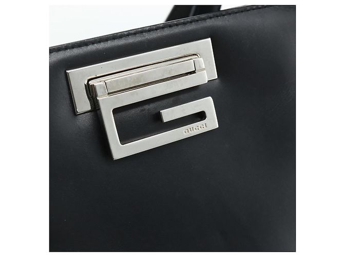 Borsa a Spalla in Pelle Nera e Argento GUCCI 001 3043 Auth 175847 Nero - vista 18