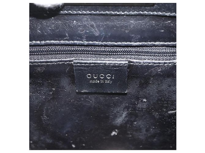 Borsa a Spalla in Pelle Nera e Argento GUCCI 001 3043 Auth 175847 Nero - vista 19