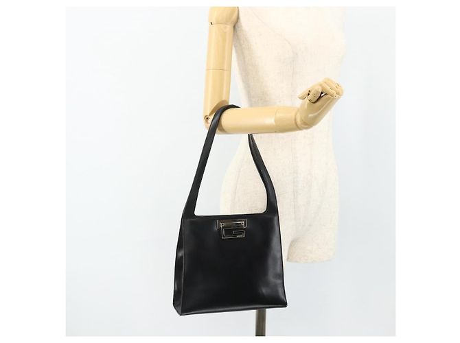 Borsa a Spalla in Pelle Nera e Argento GUCCI 001 3043 Auth 175847 Nero - vista 22