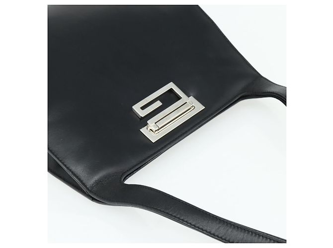 Borsa a Spalla in Pelle Nera e Argento GUCCI 001 3043 Auth 175847 Nero - vista 6
