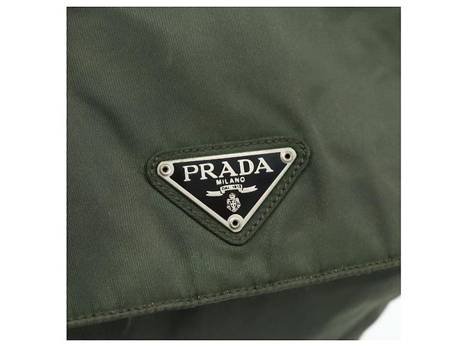 Zaino PRADA in nylon argento khaki Auth 176690 Cachi - vista 19