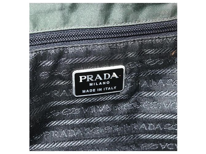 Zaino PRADA in nylon argento khaki Auth 176690 Cachi - vista 20