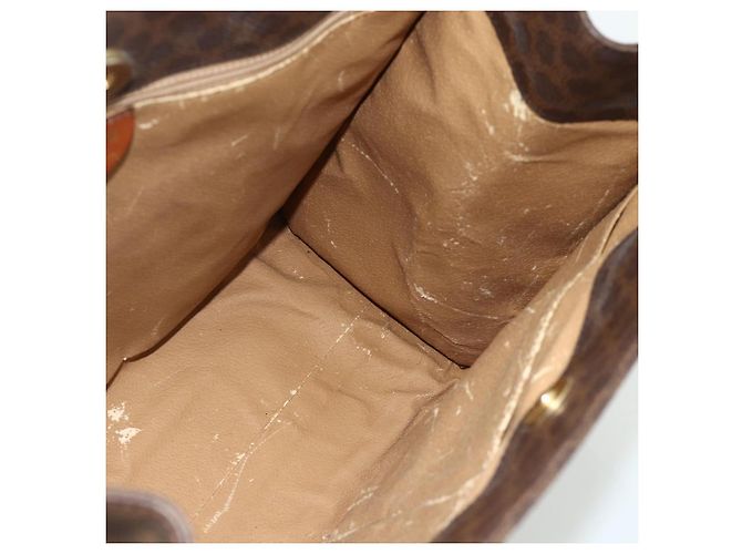 Céline Borsa tote in tela Macadam CELINE in pelle PVC marrone oro Auth bs34711 D'oro - vista 18