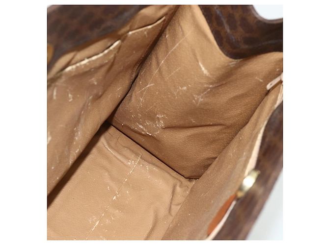 Céline Borsa tote in tela Macadam CELINE in pelle PVC marrone oro Auth bs34711 D'oro - vista 19