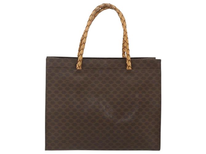Céline Borsa tote in tela Macadam CELINE in pelle PVC marrone oro Auth bs34711 D'oro - vista 2