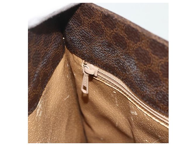 Céline Borsa tote in tela Macadam CELINE in pelle PVC marrone oro Auth bs34711 D'oro - vista 20