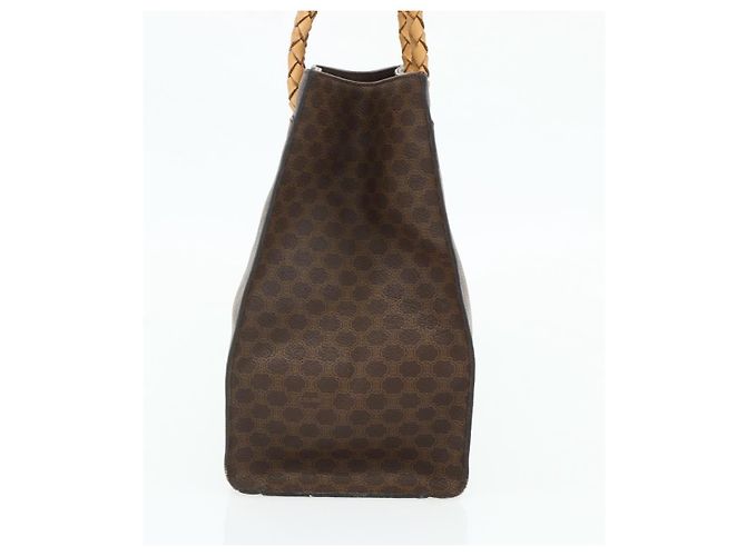 Céline Borsa tote in tela Macadam CELINE in pelle PVC marrone oro Auth bs34711 D'oro - vista 4