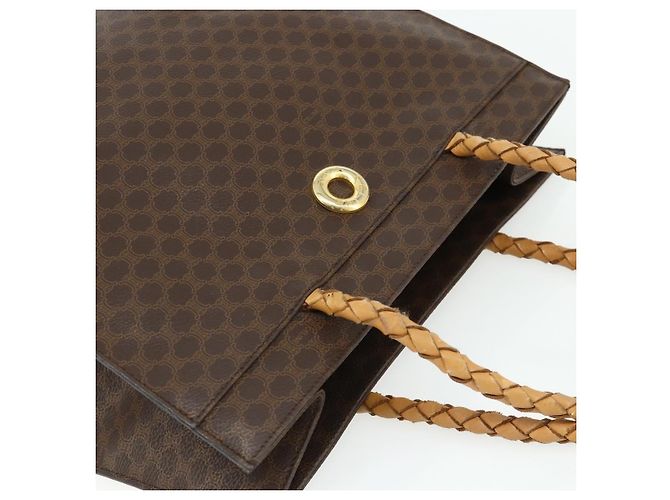 Céline Borsa tote in tela Macadam CELINE in pelle PVC marrone oro Auth bs34711 D'oro - vista 6