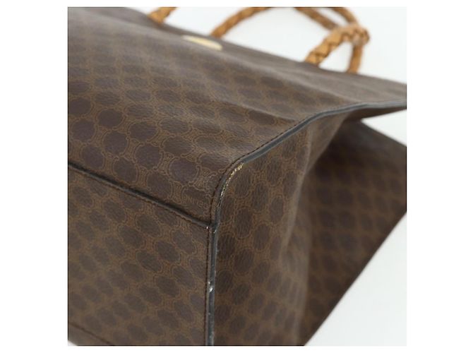 Céline Borsa tote in tela Macadam CELINE in pelle PVC marrone oro Auth bs34711 D'oro - vista 9
