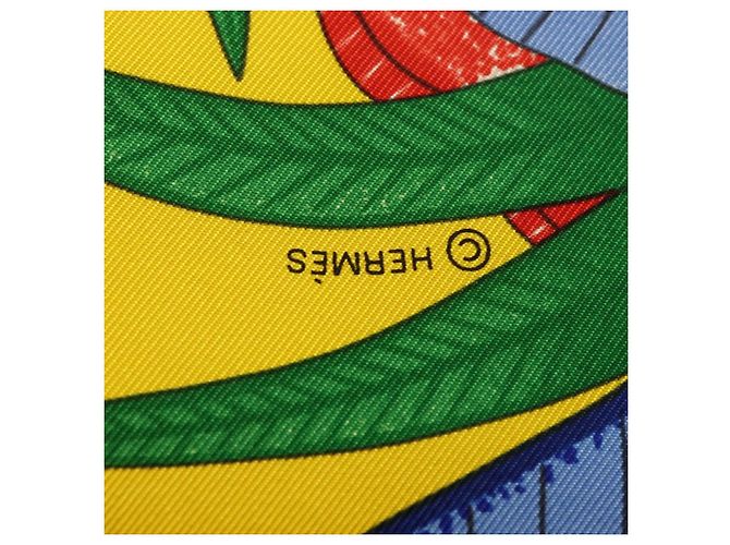 Hermès HERMES Sciarpa Carré 90 "LA MARCHE DU ZAMBEZE" Sete Multicolore Auth 176082V - vista 14