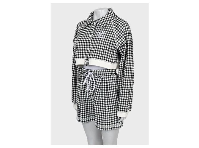 Costume en coton à motif pied-de-poule Miu Miu avec shorts - Taille S D'occasion - vue 2