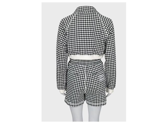 Costume en coton à motif pied-de-poule Miu Miu avec shorts - Taille S D'occasion - vue 3