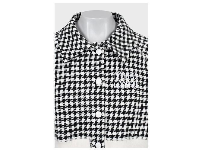 Costume en coton à motif pied-de-poule Miu Miu avec shorts - Taille S D'occasion - vue 5