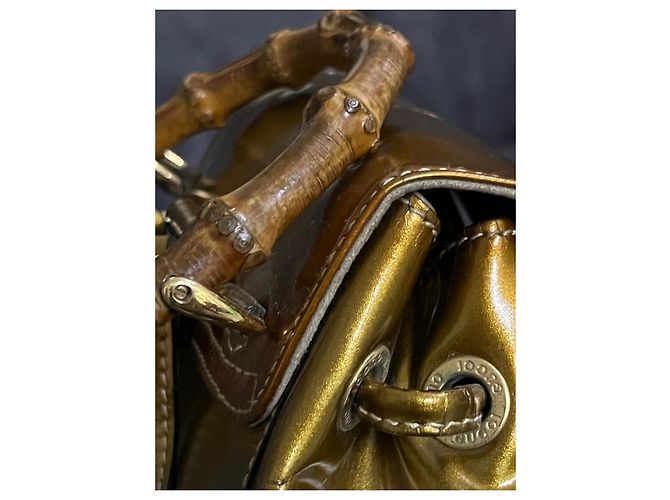 Gucci Bamboo Rucksack Gold Metallic Leder Golden - Ansicht 12