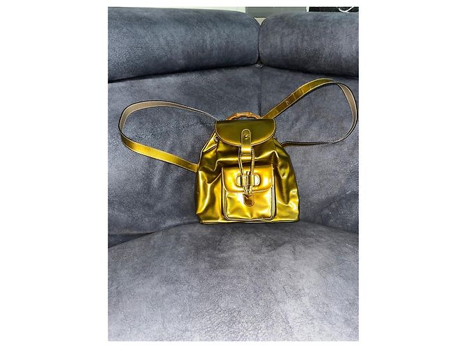 Gucci Bamboo Rucksack Gold Metallic Leder Golden - Ansicht 3