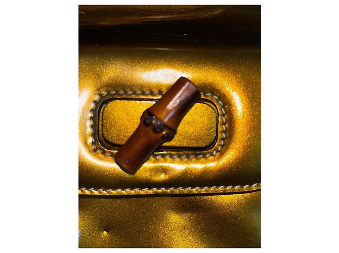 Gucci Bamboo Rucksack Gold Metallic Leder Golden - Ansicht 5