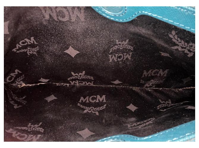 Borsa a mano Tote MCM in pelle - Teal Blu - vista 11