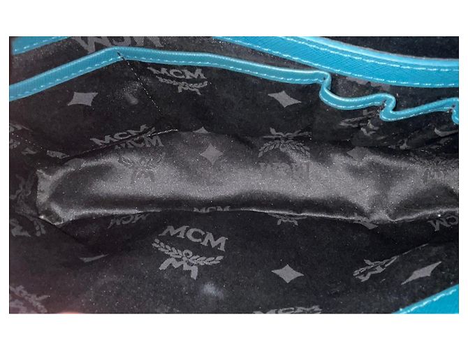 Borsa a mano Tote MCM in pelle - Teal Blu - vista 12