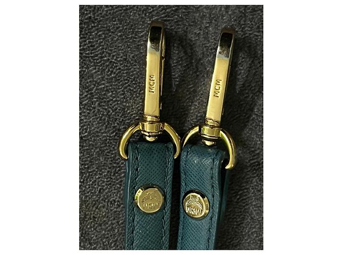Borsa a mano Tote MCM in pelle - Teal Blu - vista 14