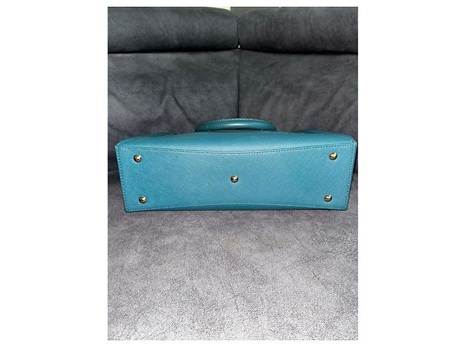 Borsa a mano Tote MCM in pelle - Teal Blu - vista 3