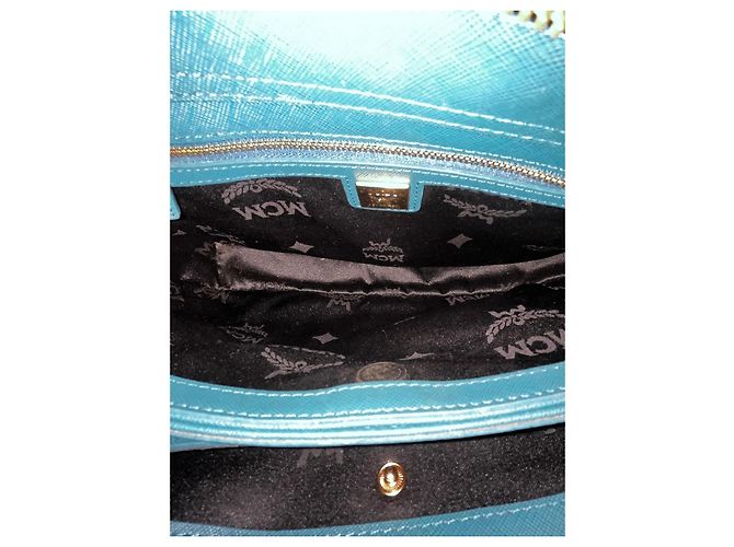 Borsa a mano Tote MCM in pelle - Teal Blu - vista 9