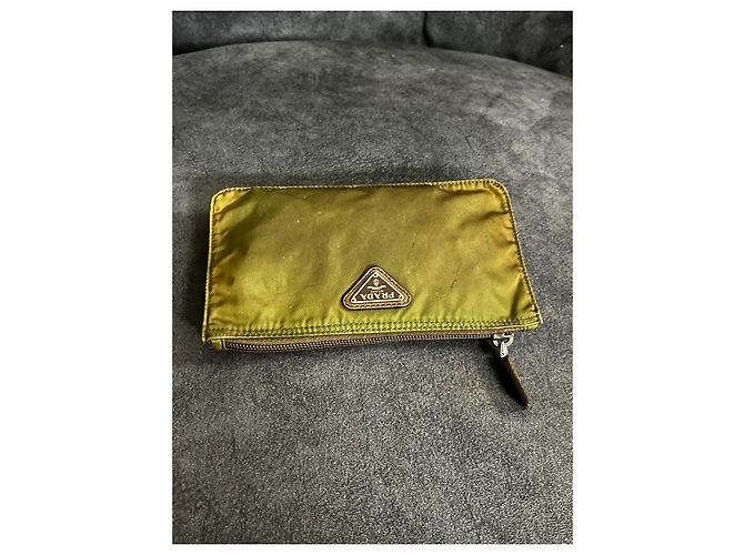 Prada Vintage Nylon Pouch in Olive Green - view 3