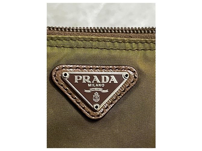Prada Vintage Nylon Pouch in Olive Green - view 4
