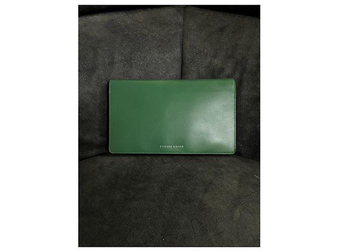 Clutch Etienne Aigner in pelle verde - vista 2