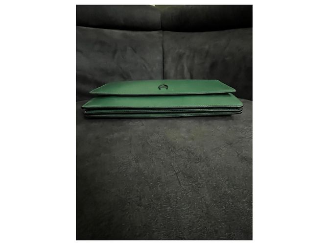 Clutch Etienne Aigner in pelle verde - vista 4