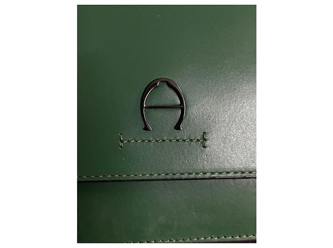 Clutch Etienne Aigner in pelle verde - vista 5