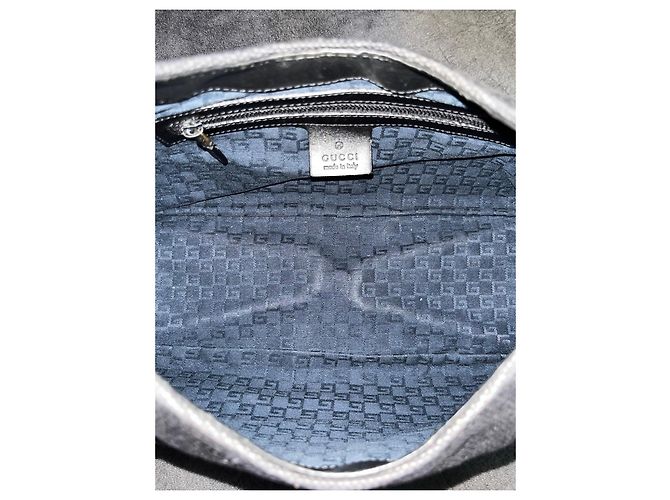 Bamboo Gucci Borsa a mano in tela nera con manico in bambù Nero - vista 5
