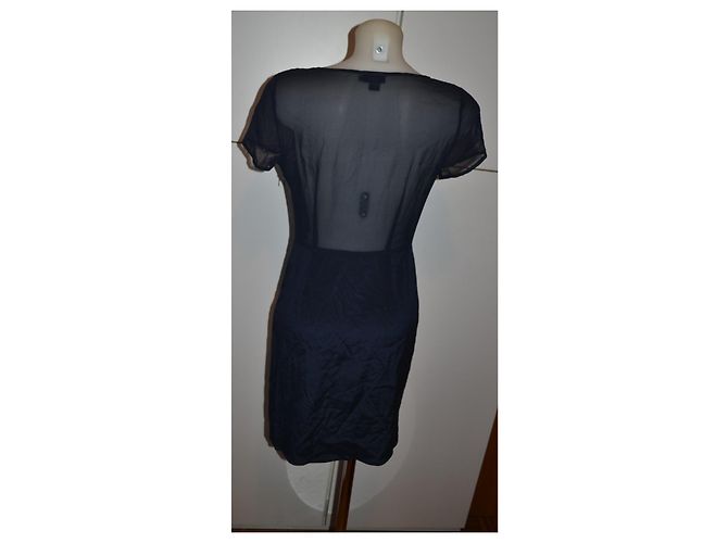 DKNY Seidenkleid mit Pailletten Blau - Ansicht 4