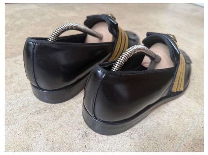 Autre Marque Mocassini Lordspools in pelle nera e oro Nero D'oro - vista 4