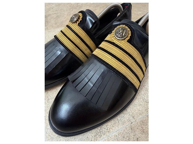 Autre Marque Mocassini Lordspools in pelle nera e oro Nero D'oro - vista 5