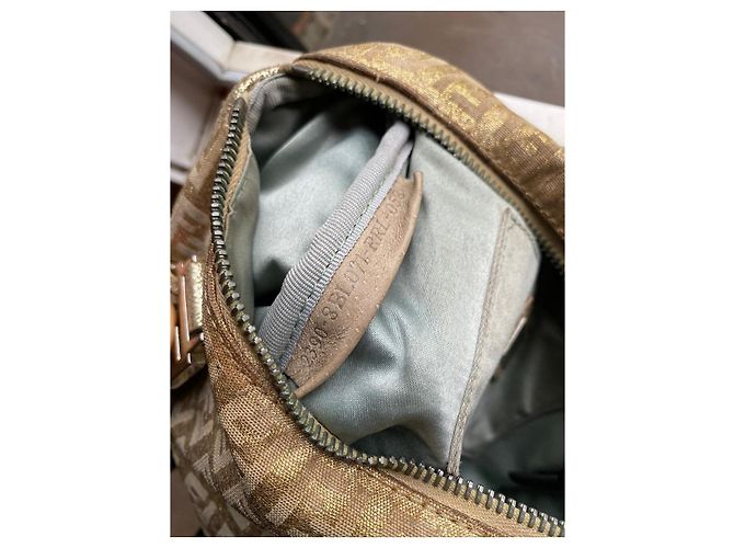 Fendi Borsa Boston Bauletto Mini Zucchino Forever D'oro - vista 13