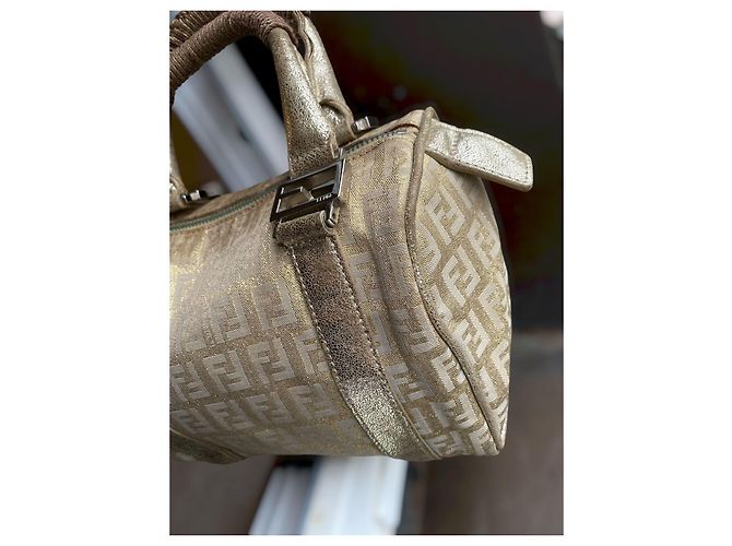 Fendi Borsa Boston Bauletto Mini Zucchino Forever D'oro - vista 5