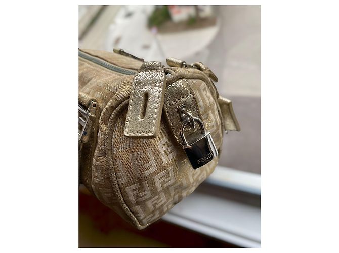 Fendi Borsa Boston Bauletto Mini Zucchino Forever D'oro - vista 9